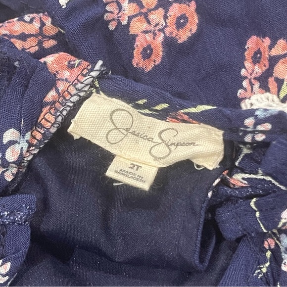 JESSICA SIMPSON || Toddler Girls Shirt Floral Top | Navy Pink Floral || size 2T - Picture 5 of 7